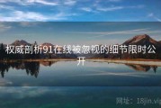 权威剖析91在线被忽视的细节限时公开