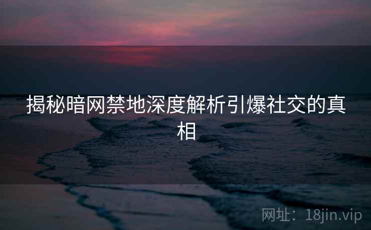 揭秘暗网禁地深度解析引爆社交的真相 揭秘暗网禁地深度解析引爆社交的真相